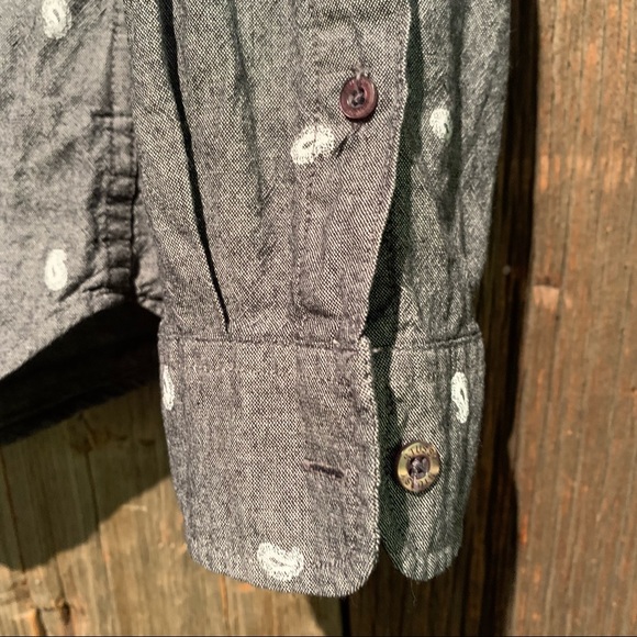 Stussy All Over White Paisley Print Long Sleeve Button Down Shirt M - Picture 5 of 8